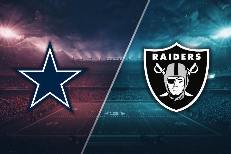 the official logos of las vegas raiders and dallas cowboys nfl teams